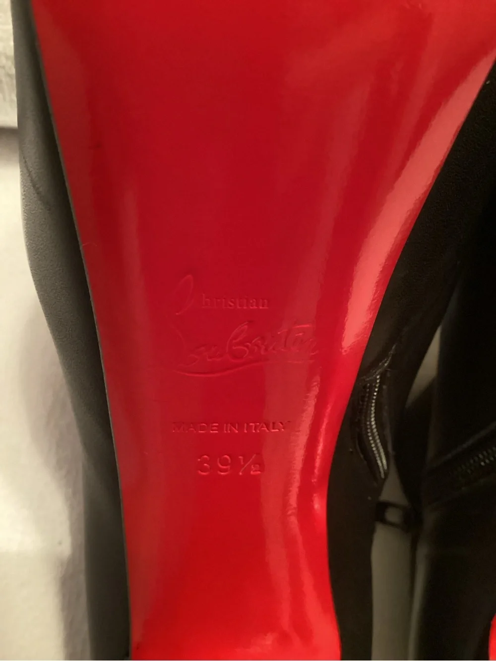 Christian Louboutin Recouzetta Black Leather Ankle Boots SZ 39.5